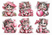 Whimsical Summer Cats Clipart, an Illustration by Libby Wishes (Thumbnail 2 of 5)