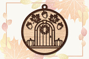 Autumn Front Door Pumpkin Laser Cut, an Object Graphic by DreamPrint404 (Thumbnail 2 of 3)
