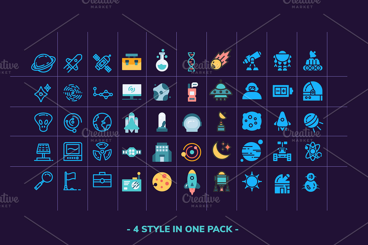 200 Space Exploration Icon Pack, an Outline Icon by Creastale (Photo 4 of 6)