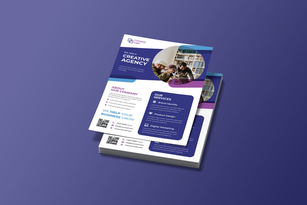 Purple Business Creative Flyer, a Flyer Template by rivatxfz (Photo 2 of 3)