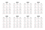 Calendar 2021, 2022 and 2028, an Icon by Volyk (Thumbnail 1 of 5)