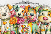 Quirky Valentine Day Dog Clipart, a Seasonal Illustration by Rose Art (Thumbnail 1 of 7)