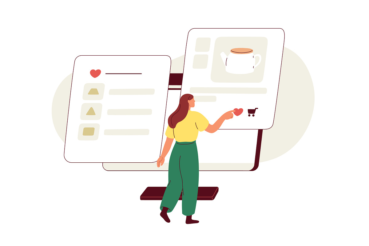 People with online wishlists set, a Technology Illustration by Good Studio (Photo 5 of 5)