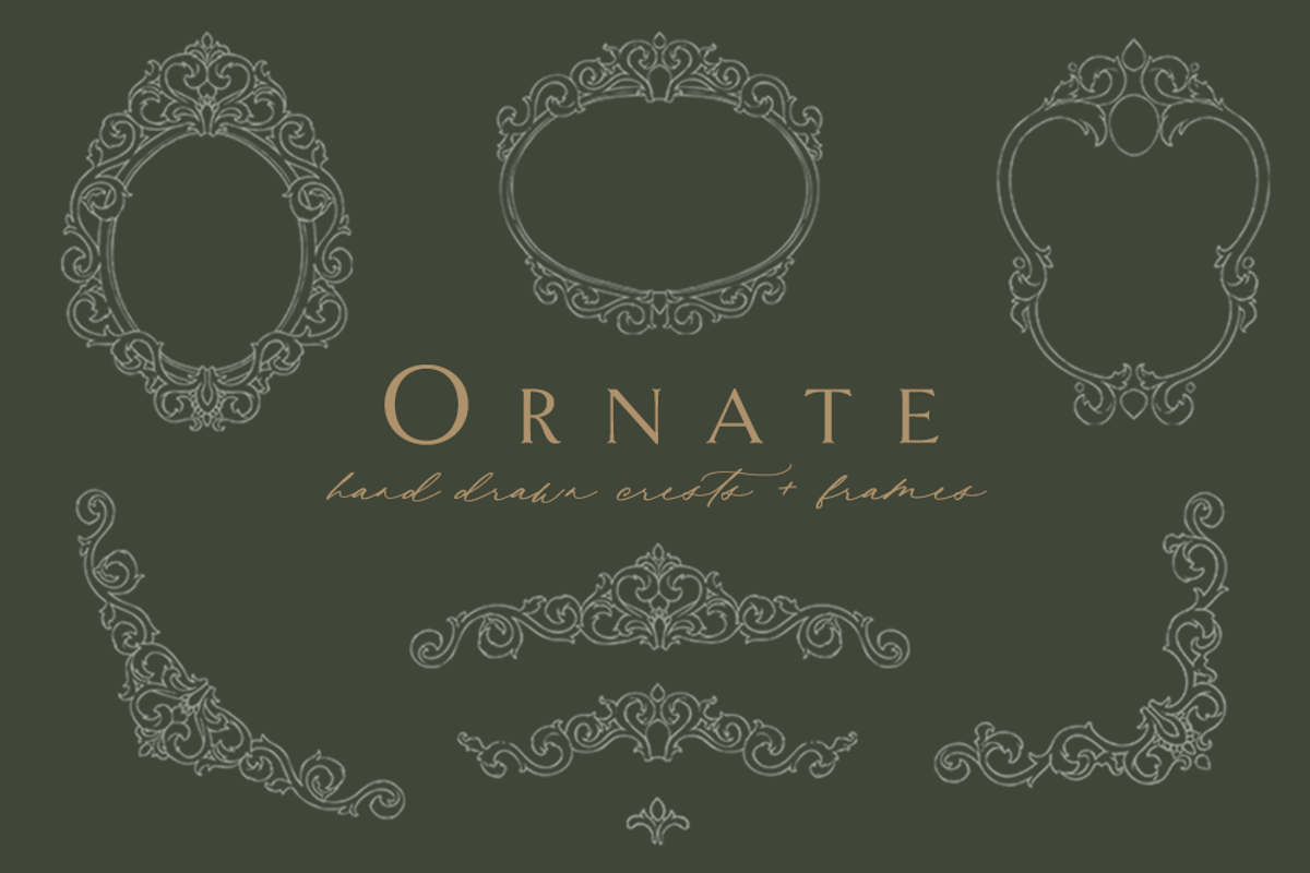 Ornamental Frames for Wedding Logos, an Illustration by Blushed Design by Katrina (Photo 1 of 6)