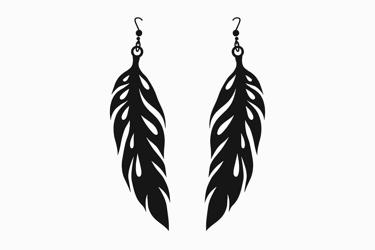 Leaf Earring Silhouette Bundle, an Object Graphic by balal (Photo 8 of 15)