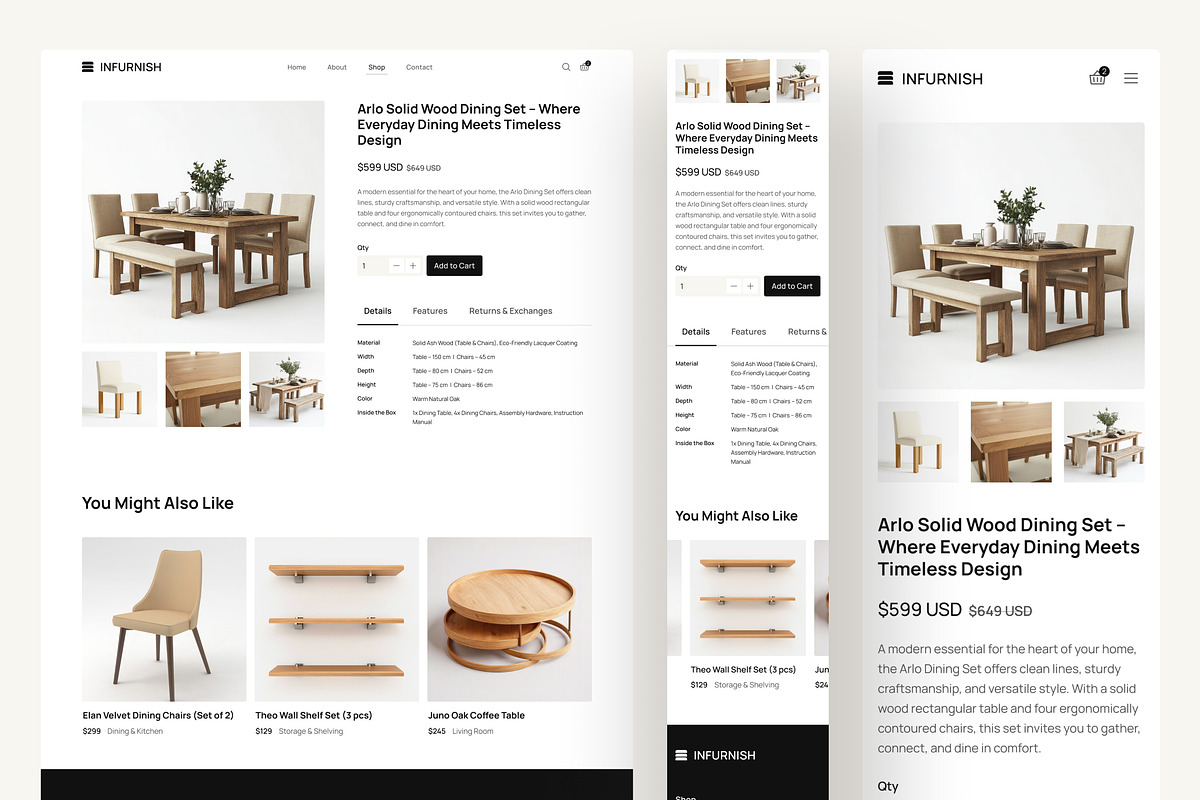 Furniture E-Commerce Website UI, an UI Kit Template by peterdraw (Photo 5 of 7)