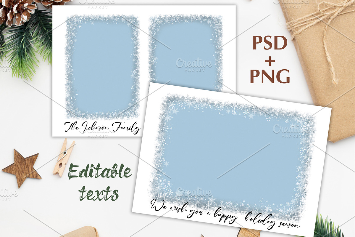 Snowy Frames PhotoCards Template PSD, a Card Template by PSD templates and Photos (Photo 2 of 7)