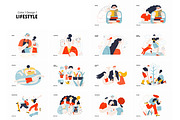 Lifestyle vector ills, color 1, a Templates & Theme by Grivina's shop (Thumbnail 14 of 18)
