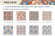 Bohemian Flowers Digital Papers, a Pattern Graphic by Maishop (Thumbnail 4 of 4)
