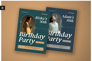 Elegant Birthday Party Invitation, a Card Template by Neermana