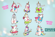 Pink unicorn sticker pack, patch, an Animal Illustration by WalnutBird (Thumbnail 4 of 5)