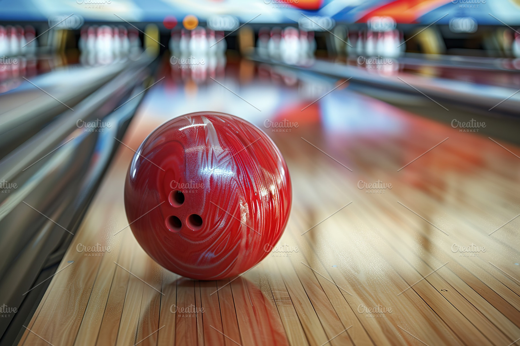 Bowling ball on the track. Strike, an Arts & Entertainment Photo by AlyaAnd
