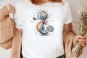 Whimsical Seahorse Clipart, a Seasonal Illustration by CreationArt (Thumbnail 5 of 5)