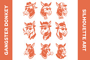 Gangster Donkey Funny Silhouettes, an Object Graphic by nandinigraphics (Thumbnail 2 of 3)