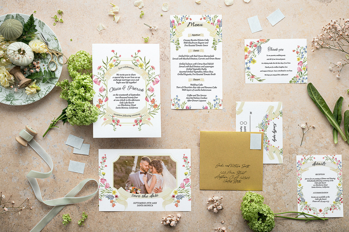 Floralia watercolor wedding crests, an Illustration by SunnyAfternoons (Photo 7 of 14)