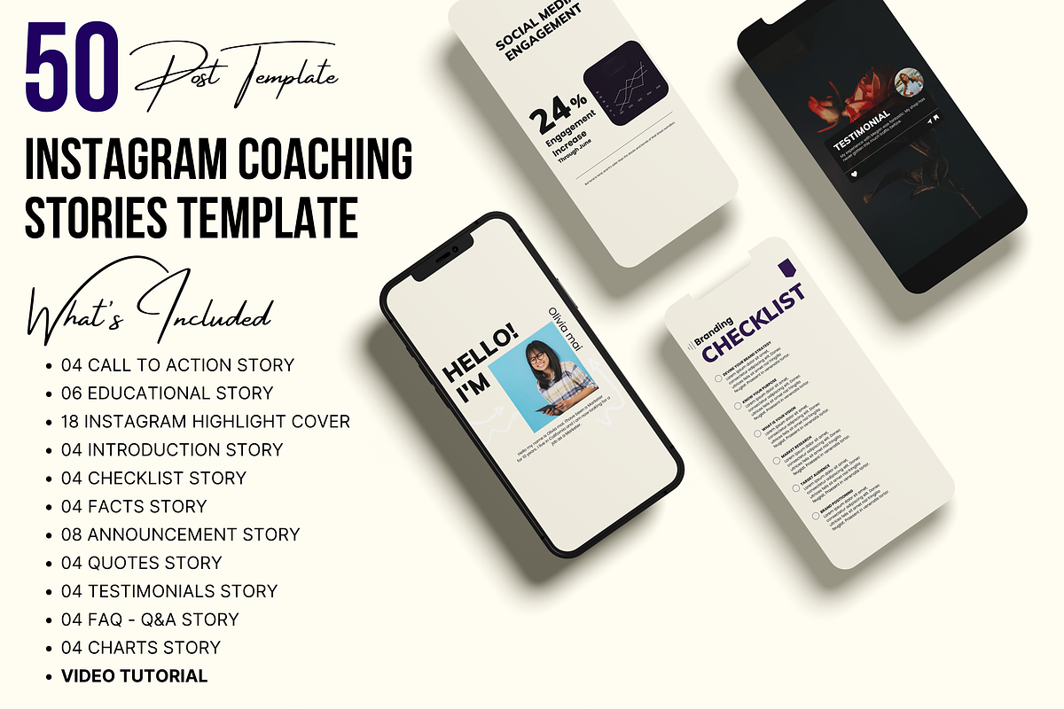 50 Modern Instagram Story Templates, a Social Media Template by Kay Designs (Photo 2 of 6)