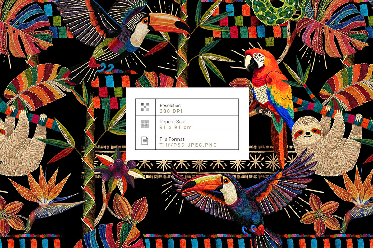 Tropical Paradise – 2026 Embroidery, a Pattern Graphic by Luiz da Rolt Grathwohl (Photo 2 of 11)