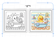 Cozy Routine Coloring Pages for Kids, a Decorative Illustration by Ink Gallery (Thumbnail 3 of 9)