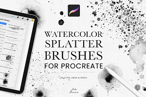 Watercolor Splatter Brushes, a Brush Add-On by Julia Dreams