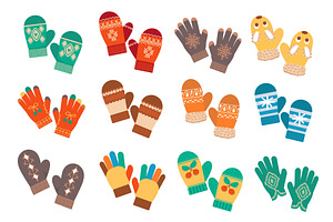 Knitted mittens and gloves. Winter, an Object Illustration by Vectorbuum