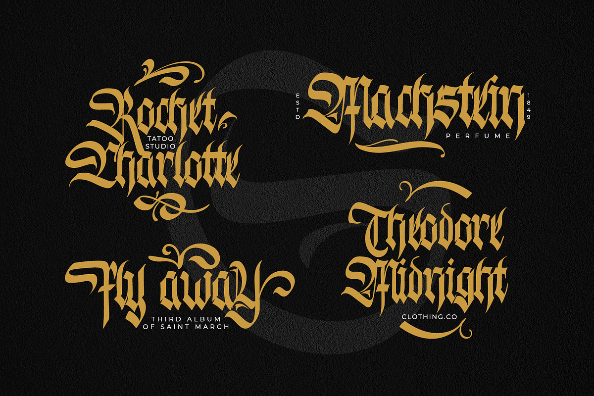 Slashmine, a Blackletter Font by Vintage Division (Photo 4 of 10)