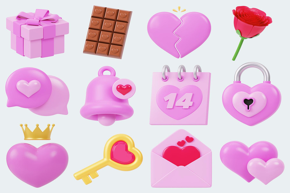 Valentine 3D Icon Pack, an Object Illustration by Lumina_ui_ux202 (Photo 5 of 6)