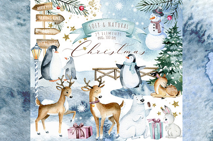 Winter Woodland, Festive clipart, an Illustration by SimpleWishesArt