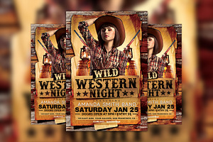 Wild West Night Flyer Template