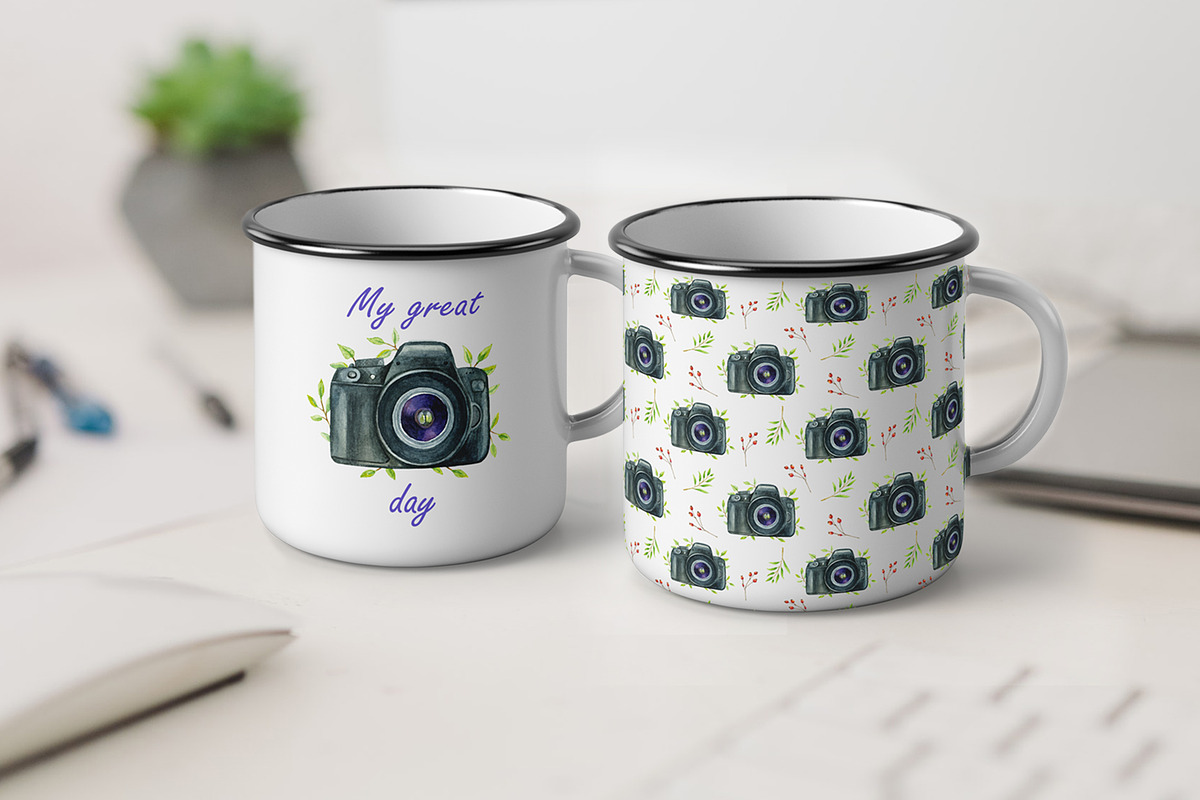 Cameras & plants. Watercolor set, an Illustration by Nastilustra (Photo 6 of 8)