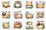 Spring Wooden Signs Clipart, an Illustration by RobertsArt (Thumbnail 3 of 7)
