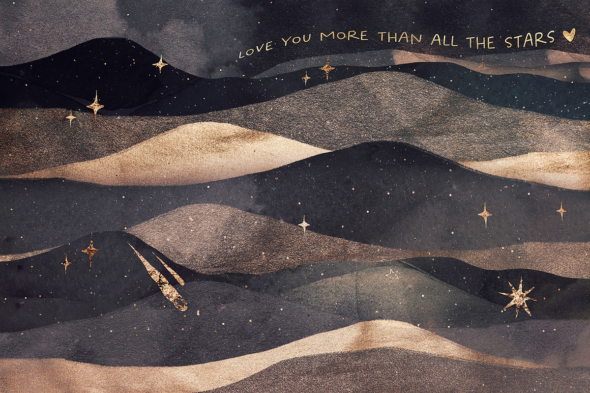 Abstract Landscape & Starry Night, a Texture Graphic by by creative paper (Photo 2 of 16)
