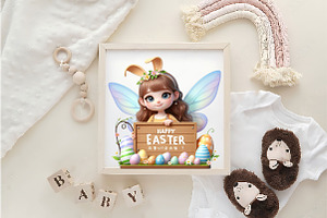 Cute Happy Easter Fairy Clipart