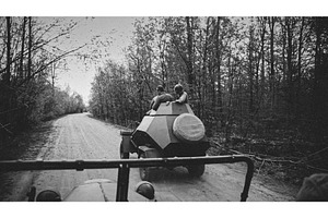 Black-and-White Scene of Soldiers, a Transportation Photo by Our Amazing World