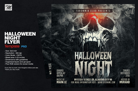 Halloween Night Flyer Template, a Flyer Template by Tarommir