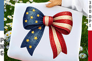 Faux Yarn Bow Patriotic American Fla, an Illustration by Craft Nest (Thumbnail 1 of 6)