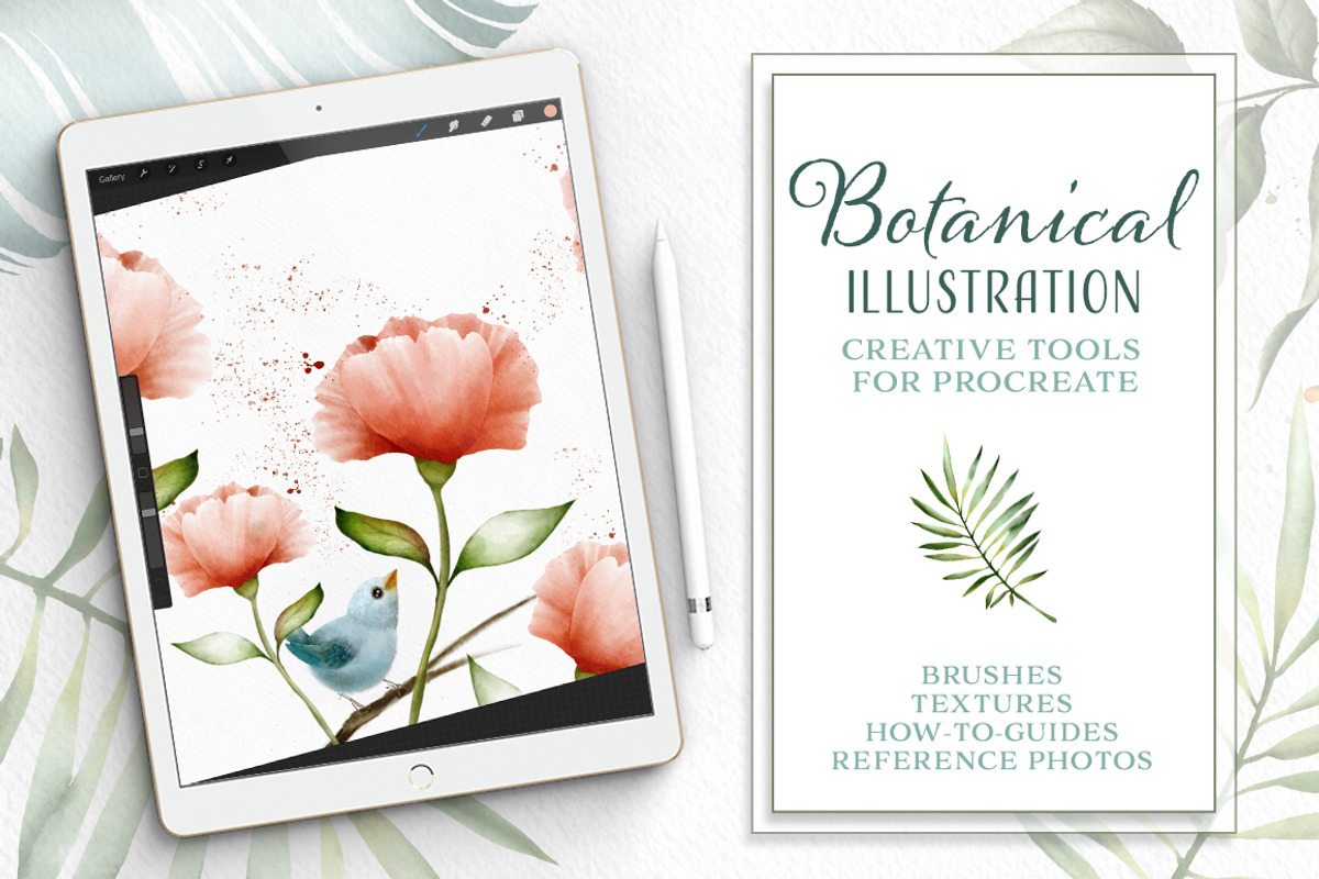 Procreate Watercolor Botanical Kit, a Brush Add-On by Wonderbox Creative (Photo 1 of 8)