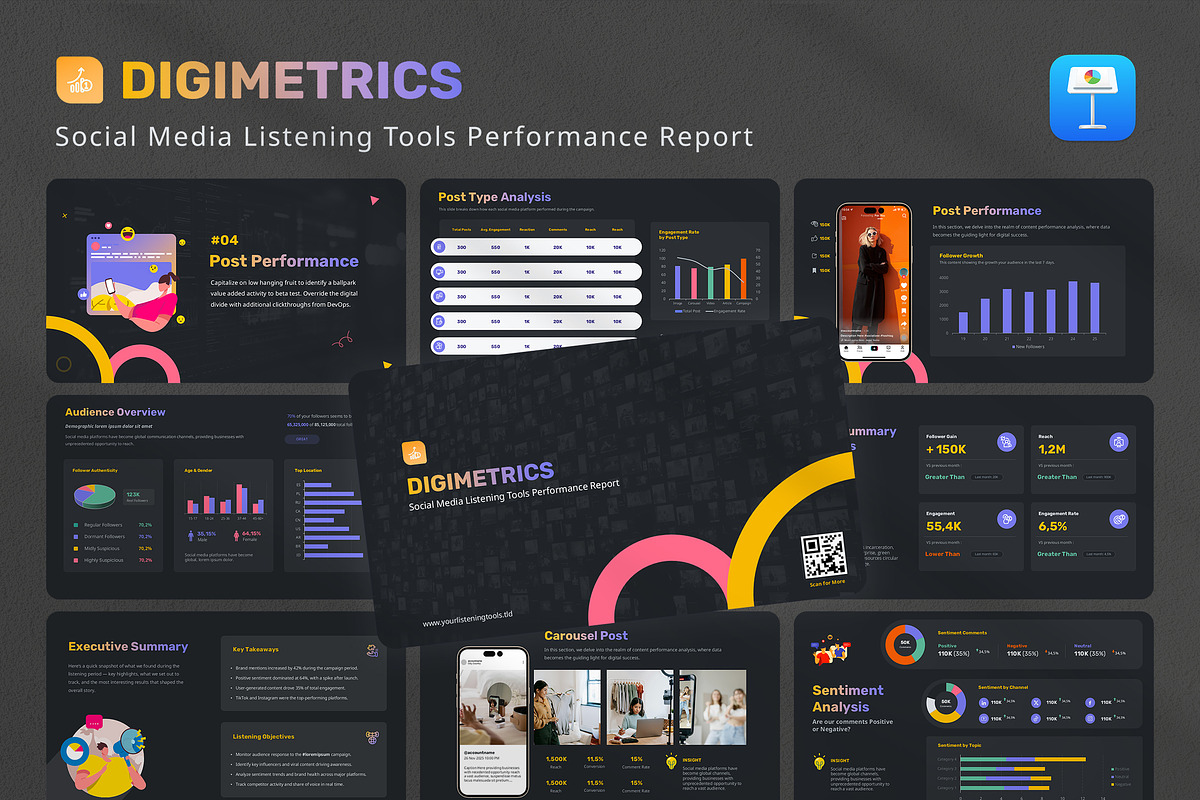 DigiMetrics - Social Media Keynote, a Presentation Template by UX Dummy (Photo 1 of 3)