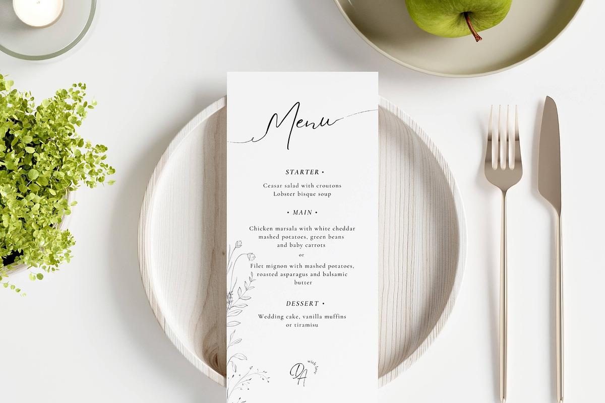 Wedding Menu Template SQF08, an Invitation Template by ResumeFabs (Photo 1 of 7)