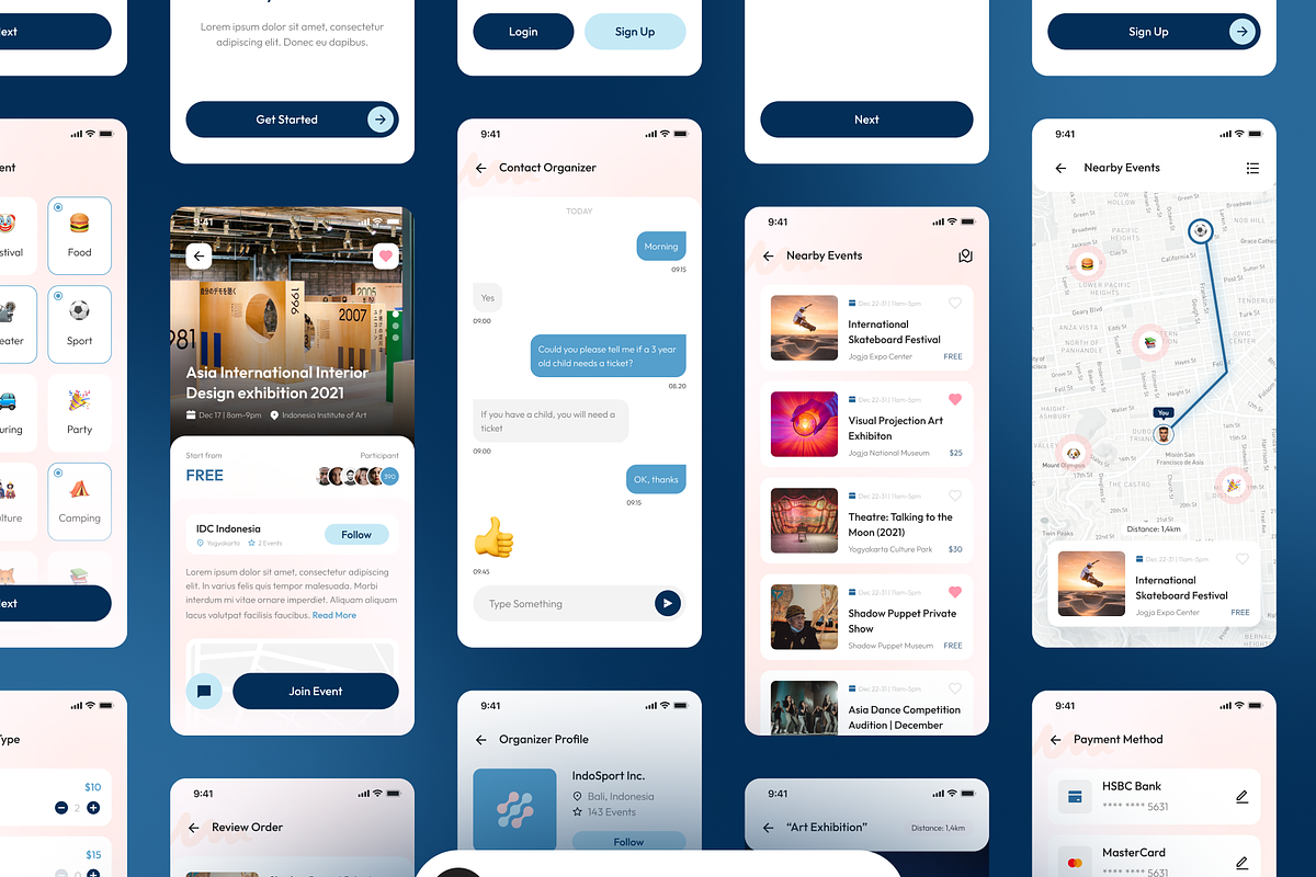Evento - Event Booking Apps UI KIT, an App Template by Vektora Studio (Photo 2 of 6)