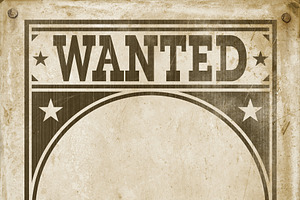 Wanted Poster On A Grunge Paper Background