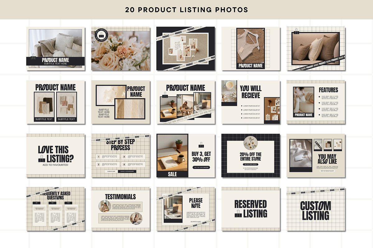 Modern Beige Etsy Shop Kit Template, a Branding & Logo Template by Anna Design Studio (Photo 4 of 8)