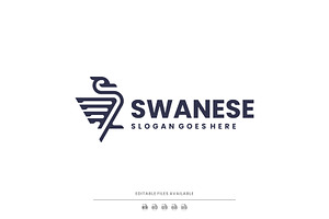 Line Art Swan Logo Design, a Branding & Logo Template by Artnivora.Std
