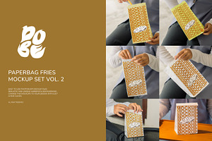 Paperbag Fries Mockup Set Vol. 2, a Packaging Mockup by DOBE Studio