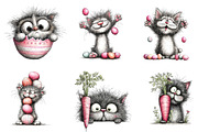 Whimsical Funny Easter Cat Clipart, an Illustration by CreationArt (Thumbnail 3 of 7)
