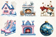 Pink and Blue Christmas Clipart, an Illustration by Libby Wishes (Thumbnail 6 of 7)