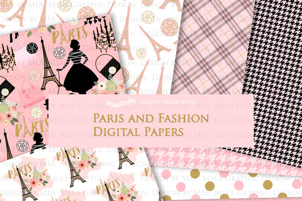 Paris Fashion Clipart+Pattern set, an Illustration by Mia's Graphic Design (Photo 8 of 10)