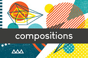 Geometric compositions and cards set, a Texture Graphic by pixelwerk (Thumbnail 1 of 4)