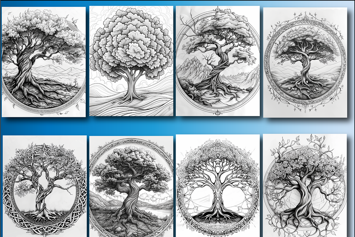 Tree Mandala Coloring Book for Adult, an Animal Illustration by Design Home (Photo 3 of 7)