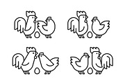 Farm animals logo Rooster and chicke, a Graphic by NataliiaVolyk (Thumbnail 2 of 6)