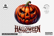 Happy Halloween Pumpkin Face Clipart, a Seasonal Illustration by Creative Arslan (Thumbnail 1 of 3)